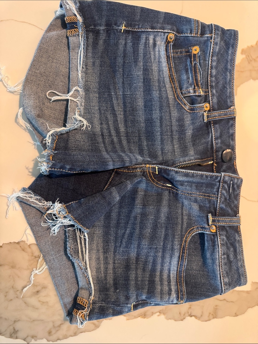 Women’s Distressed Denim Shorts - Blue